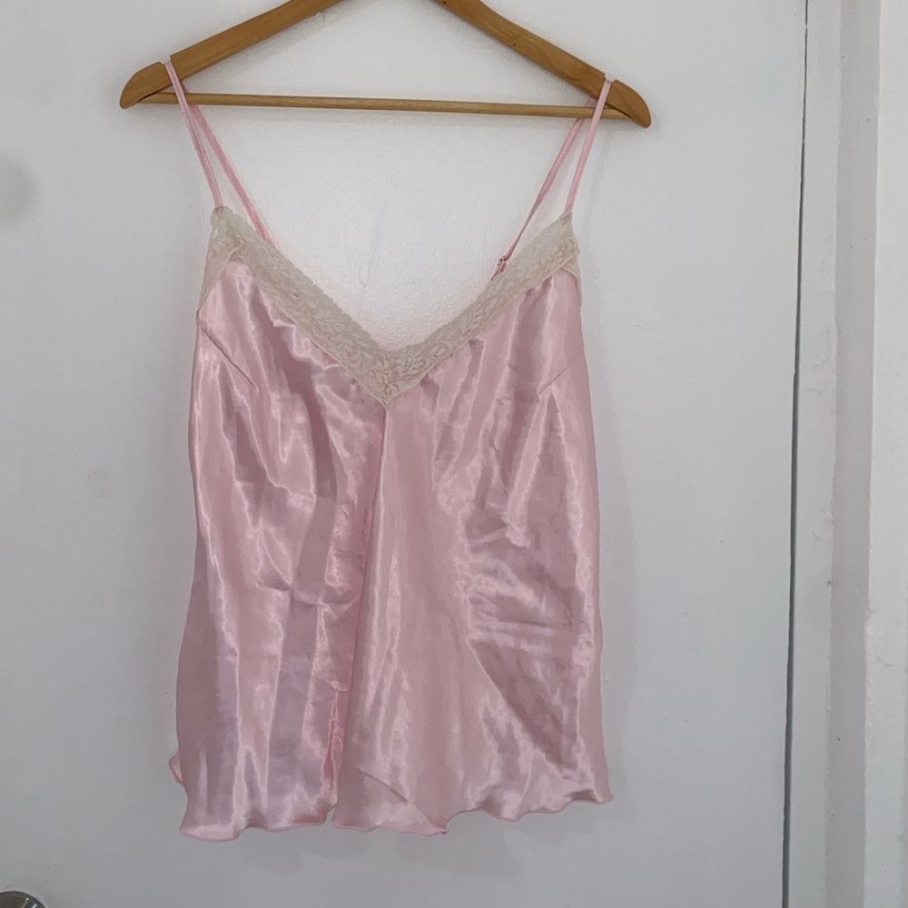 Elegant Pink Lace Trim Camisole